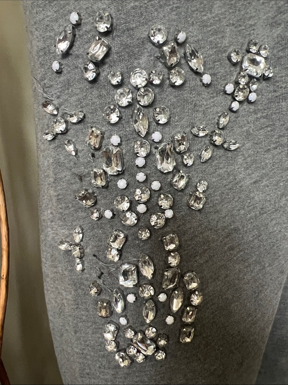 Express Gray Sweatpants with Rhinestone Details - Picture 3 of 9